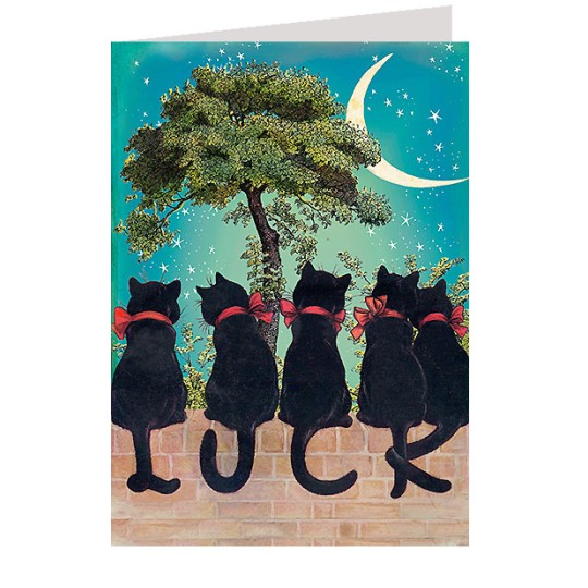 Lucky Cats with Red Bows Card ~ England